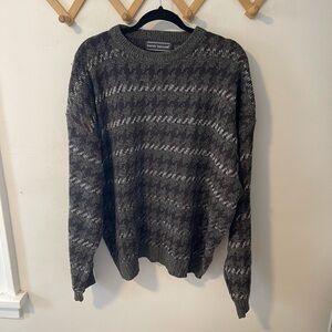 Vintage David Taylor Crewneck Sweater Size xl in a green houndstooth print